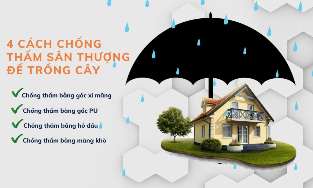 cách chống thấm sân thượng để trồng cây background