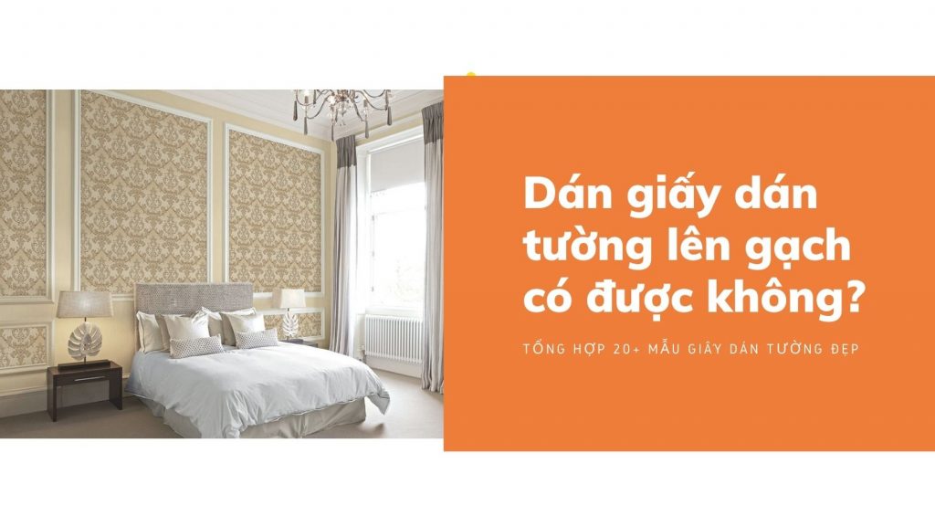 Dán giấy dán tường lên gạch background